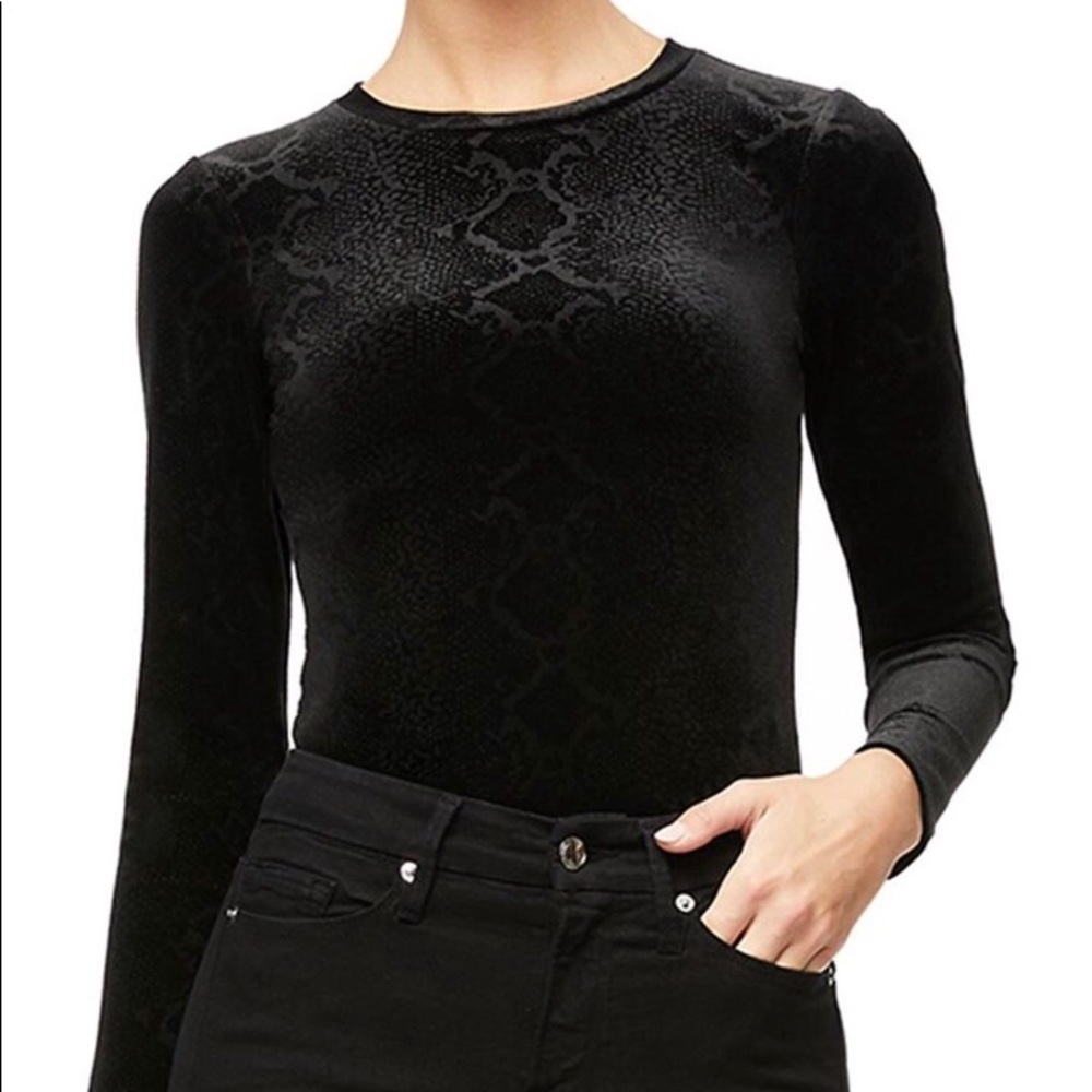 Good American Snakeskin Velvet Bodysuit Size 6